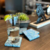 Free Plastic Blue Coasters | Made from Recycled Plastic | Set of 4 - Image 6