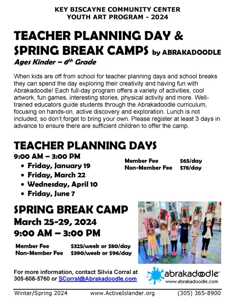 Spring Break Camp by Abrakadoodle | Mar 25-29 - Key Biscayne Community ...